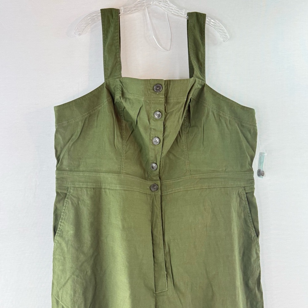 Maeve Anthropologie "The Colette" Green Sleeveless Cropped Wide Leg Jumpsuit - Picture 7 of 16
